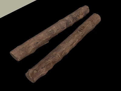 Two Natural Stone Wood Logs With Rough Surface And Organic Texture Details 3d model