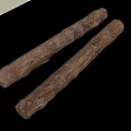 Two Natural Stone Wood Logs With Rough Surface And Organic Texture Details