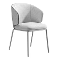 Modern Comfortable Boucle Upholstered Dining Chair With Sleek Black Metal Legs For Elegant Home Interior