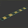 Yellow And Black Striped Speed Bump For Traffic Safety On Roads