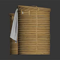 Two Wicker Storage Hamper Baskets with White Towel for Home Laundry Organization
