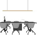 Modern Table and Chair Combination Leisure Negotiation Table and Chair Combination 3d model