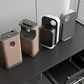 Modern Air Purifiers With Diverse Designs And Colors On Office Desk