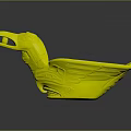 Bird Shaped Artistic Decorative Furniture Piece With Carved Eyes Feathers And Green Orange Brown Colors