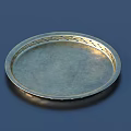 Elegant Dinnerware Set Round Metal Tray With Intricate Hollow Out Edge Design