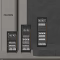 Poliform Kitchen Appliances Display Cabinets With Glass Doors And Interior Lighting