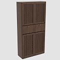 Modern Brown File Cabinet Featuring Weave Pattern Panel Doors And Sleek Design