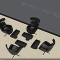 Modern Parent Child Leisure Chairs 3D Model With Comfortable Design And Home Use