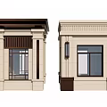 Modern Guard Booth Structure With Stone Walls Glass Windows And Decorative Columns 3d model