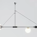 Modern Geometric Chandelier Designs With Circular Shades Linear Structures And Metal Frames 3d model