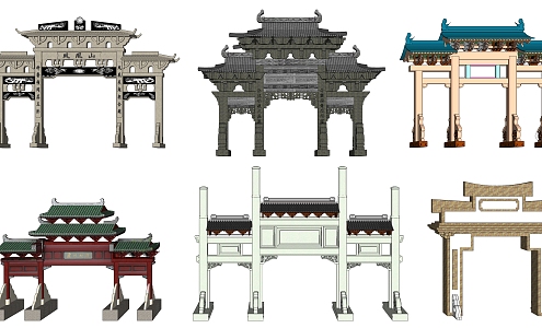 Chinese archway 3d model