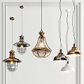 Vintage And Modern Pendant Lights With Metal Glass Shades For Interior Home Decor