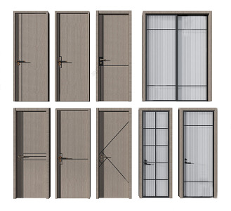 Modern swing door 3d model