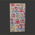 Happy Birthday Themed Decorative Ornament Set With Colorful Patterns And Letter Prints