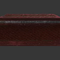 Red Glossy Wooden Box With Decorative Wood Grain Pattern And Fitted Lid