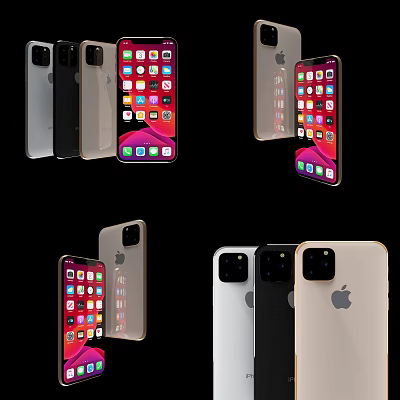 Modern mobile phones 3d model Modern mobile phones 3d model