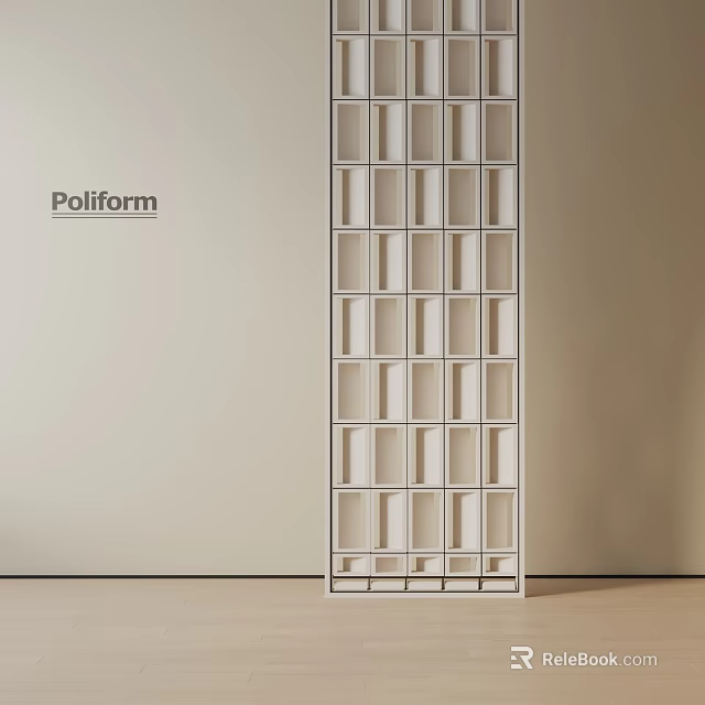 Poliform Modern White Room Divider With Grid Design For Contemporary Interior Space 3d model