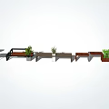Modern Landscape Seats With Diverse Designs Wooden Metal And Potted Green Plants
