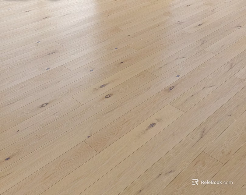Light Colored Wooden Floor Interior With Smooth Texture And Natural Knot Patterns 3d model 