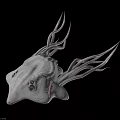 Fascinating Marine Animal With White Body Multiple Tentacles Black Eyes And Red Details