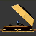 Open Jewelry Box With Elegant Ring Featuring Blue Gemstone And Gold Red Decorations