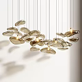Elegant Modern Floating Glass Pendant Lights With Transparent Cloud Like Design And Hanging Light Effect