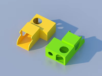 Yellow And Green Plastic Household Organizers With Practical Holes Design 3d model