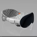 Electronic Eye Massager With Patterned Strap Dark Lens And Control Button Design 3d model