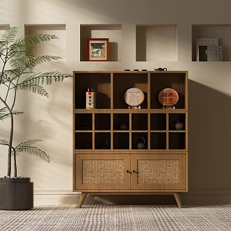 New Chinese Style Tea Cabinet Song's Aesthetic Decorative Cabinet New Chinese Style Side Cabinet Modern Middle Ancient Side Cabinet Modern Middle Ancient Decorative Cabinet 3d model