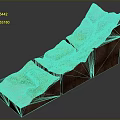Detailed 3D Geological Cross Section Model With Colorful Strata Fault Lines And Water Channels