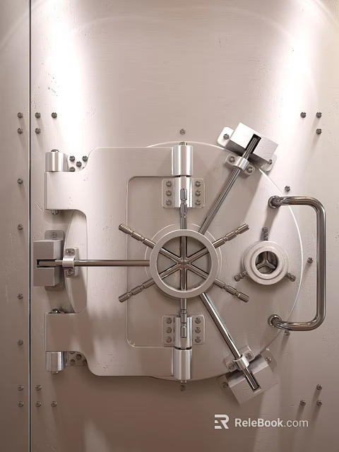 Sturdy Metal Anti theft Door With Secure Wheel Lock Bolted Structure And Handle 3d model 