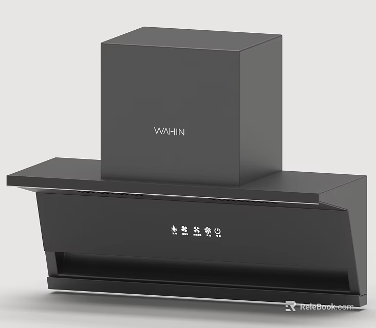 VATIAN Modern Black Range Hood With Sleek Design For Kitchen Daily Use Electrical Appliance 3d model 