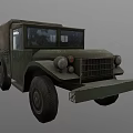 Vintage Green Military Truck With Canvas Top And Front Grille Design