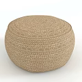 Round Woven Straw Stool with Natural Color for Home Interior Decor