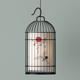 New Chinese-style Birdcage Chandelier 3d model