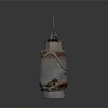 Decorative Vintage Lantern With Circular Handle Ornate Metal Frame And Glass Body