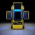 Public Shared Charging Facility with Yellow Black Design Blue LED Lighting and Power Bank Storage