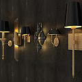 Elegant Modern Wall Lamps With Black Shades And Gold Metal Design