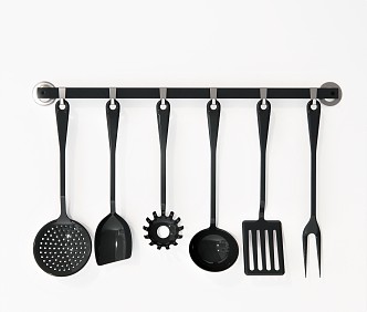 Modern kitchenware spatula soup spoon shovel wall rack wall rack 3d model