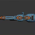 Blue Cosmic Spaceship With Circular Thrusters And 3D Design For Space Exploration