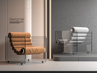 Leisure chair with armrests 3d model