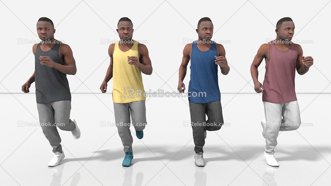 sports running long distance running 3d model