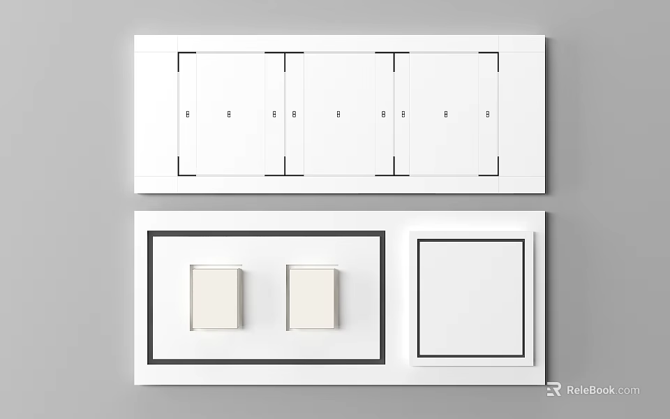 Modern Ceiling Design With Multiple Rectangular Panels And Frame Details 3d model 