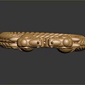 Gold Braided Bracelet With Intricate Dragon Head Decorations And Shiny Surface