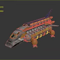 Futuristic Yellow And Gray Spaceship With Multi Compartment Design For Cosmic Exploration