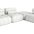 White Modular Sectional Sofa With Soft Plush Cushions And Modern Design 3d model