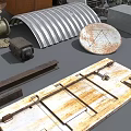 Diverse Industrial Equipment Parts Including Metal Pipes Funnel Motor And Mechanical Components