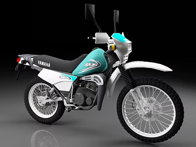 Yamaha Off Road Motorcycle Displaying Sleek Body And Robust Wheels 3d model