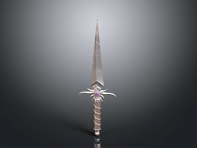 Ornate Fantasy Sword With Spiral Hilt Intricate Guard And Pointed Blade 3d model