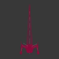 Fierce Alien Creature With Red Gray Body Spiked Head Tentacle Limbs And Open Chest